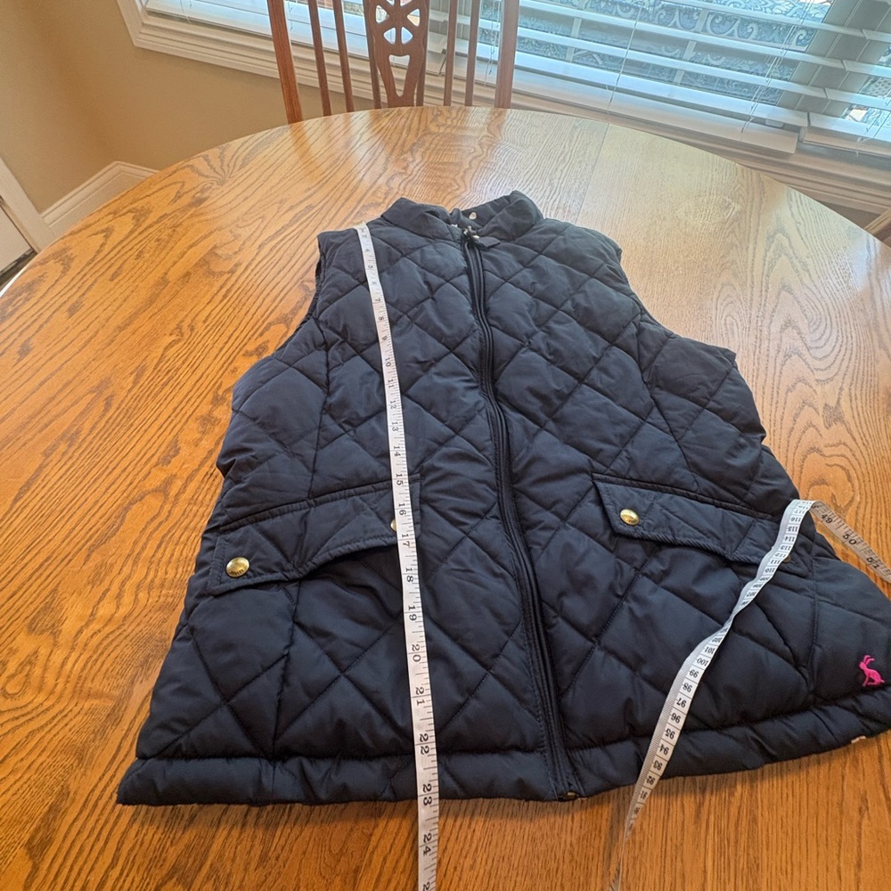 Joules Navy Blue Polka Dot Quilted Reversible Puffer Vest US 10 EUC - Picture 4 of 11